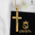Vergoldete Kreuzkette für Herren – 18K Gold, Figarogliederung, elegant